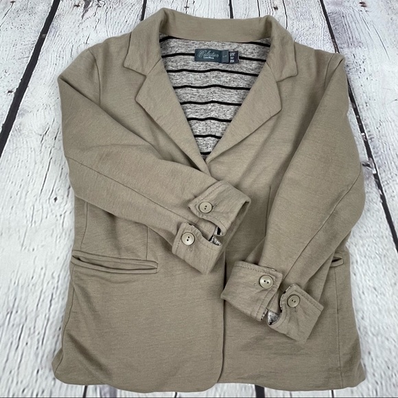 COSTA BLANCA women's taupe 2-pocket cotton blazer, size S - Picture 6 of 13